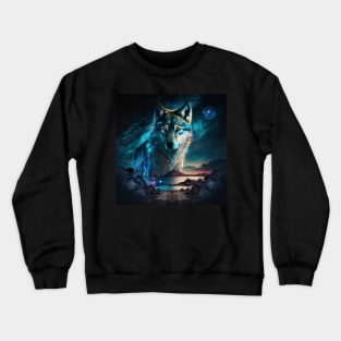 Tamaskan Wolfdog Galactic Scenery Crewneck Sweatshirt